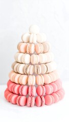 Pastel macarons pyramid