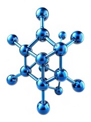 Blue molecule with cross shape at molecular level