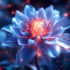 A glowing, ethereal flower with vibrant colors.