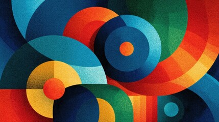 Vibrant abstract circles layered in bold colors