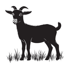 goat head Vector, goat vector illustration, goat head emblem design, Goat silhouette