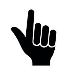 Pointing finger hand silhouette, index gesture sign
