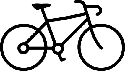 Side view bicycle illustration with visible pedals and wheels