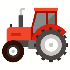 Illustration of a farm tractor with oversized rear wheels on a white background