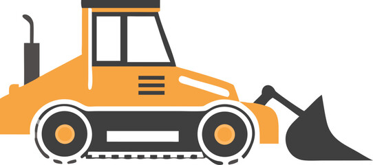 Side profile illustration of a bulldozer with a front blade