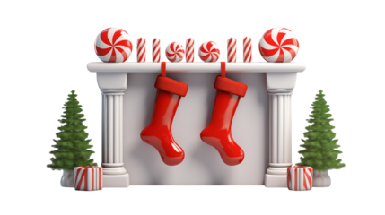 Festive Christmas mantelpiece with stockings and treats brings holiday cheer to cozy home decor projects