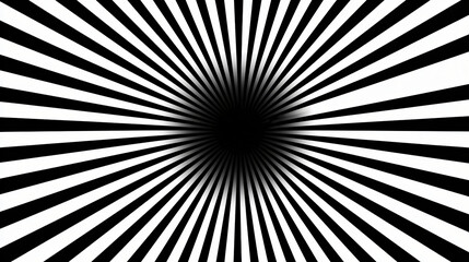 Obraz premium Retro black and white radial lines burst pattern – retro burst of radial lines in black and white