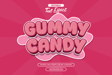 Gummy candy editable text effect with pink text