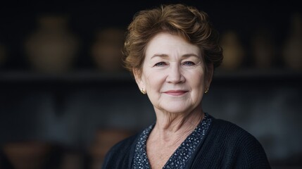 Elderly Caucasian woman exuding wisdom, cozy hygge atmosphere, Tea Lover's Day, capturing essence of ancestral storytelling traditions