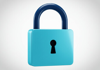 A light blue padlock with a dark blue shackle and keyhole, rendered in a clean, modern style.