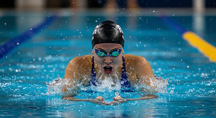 swimmer in swimming pool