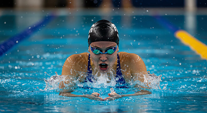 swimmer in swimming pool