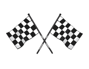 Minimalist Crossed Finish Line Flags Icon PNG