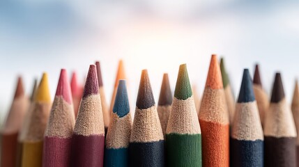 Colorful pencil tips rise like a vibrant skyline, evoking Back-to-School fervor and burgeoning National Doodle Day inspirations