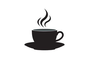 Cup of hot coffee vector icon with steam