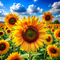 Obraz premium vibrant sunflowers a burst of summer