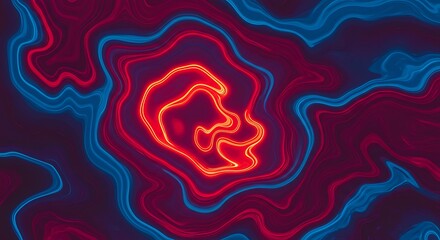 Fiery red and orange smoke swirls in a fractal heart pattern, creating a vibrant, abstract wallpaper design