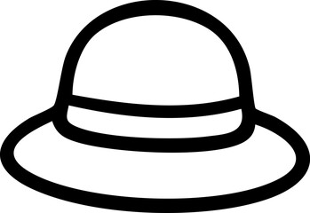 Simple Black and White Hat Icon.