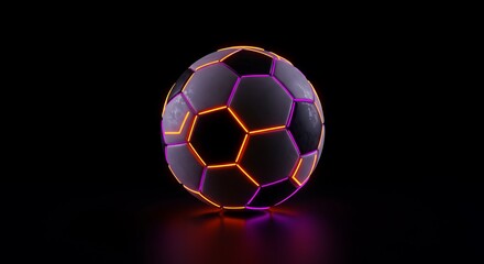 Fototapeta premium Futuristic neon soccer ball