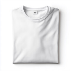 Folded plain white t-shirt with shadow