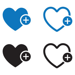 heart icons. Heartbeat icon. heart icons solid and line icons. vector icons. eps file.