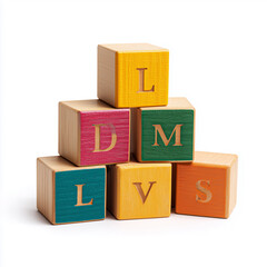 Obraz premium Montessori-style wooden alphabet blocks