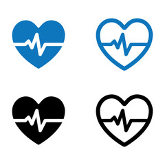 heart icons. Heartbeat icon. heart icons solid and line icons. vector icons. eps file.