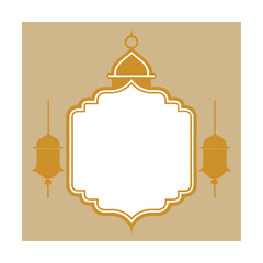 Classic Gold Edged Text Box with Lantern Decoration