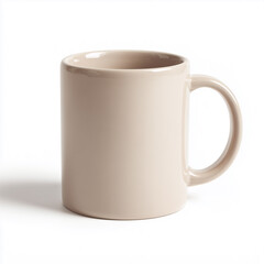 Single matte ceramic mug with straight walls