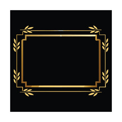 Double Layered Rectangular Frame with Gold Leaf Design