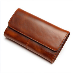 Slim rectangular leather wallet with no branding