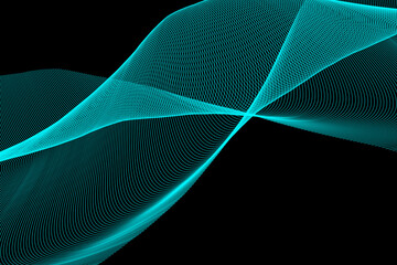 Abstract Flowing Translucent Waves in Multiple Colors on Black Dynamic Ethereal Background