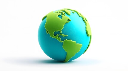 Fototapeta premium Easter egg shaped like a globe on a white background