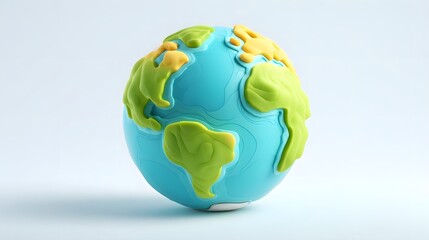 Easter egg decorated like a globe of the earth