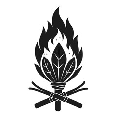 Burning Sage Bundle vector clean black silhouette design white background