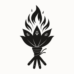 Burning Sage Bundle vector clean black silhouette design white background