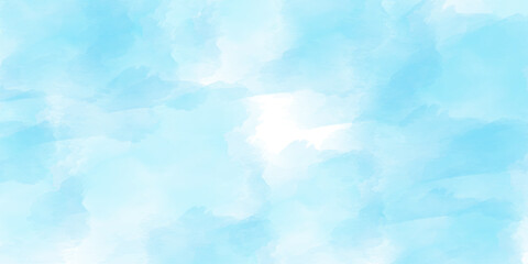 Abstract white and blue color frozen ice surface design bg. Watercolor background for textures backgrounds or wallpaper. Background of a Creative and painted cloudy sky blue watercolor background. 
