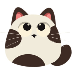 cat white and brown illustration 