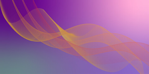 Abstract Wave of Light Particles. Purple and blue wave of dots and lines on dark blue background. Colorful abstract background with different geometric patterns. Vibrant digital waveforms in a modern.