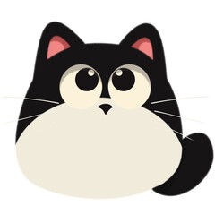 black cat with a bow illustration 