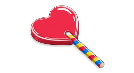 Heart shaped lollipop illustration