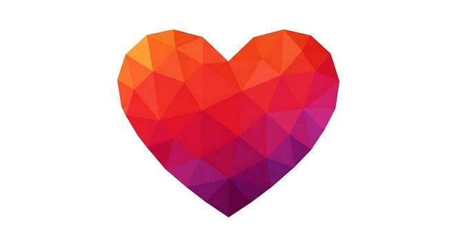 Low poly heart graphic