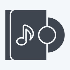 Icon Music Album CD. related to Instruments symbol. glyph style. design editable