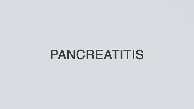 Pancreatitis stethoscope concept illustration illustrative word text medicine diagnosed with hand holding stethoscope on white background for medical awareness