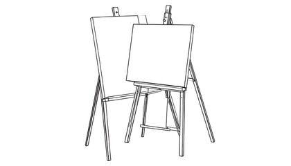 Two sketch art easels