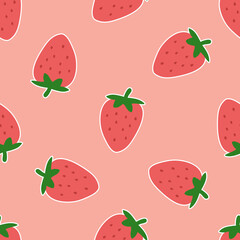 strawberry fruit seamless pattern background