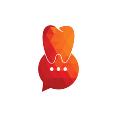 Modern dental chat logo design. Dental consulting icon.