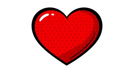 Red heart graphic comic style