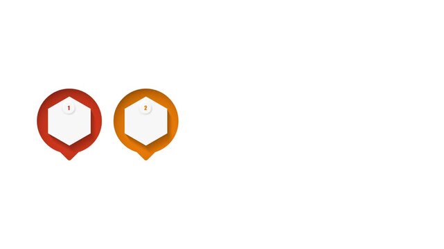 animated video of 5 and 10 steps  business infographics hexagon shape and multicolor label for workflow, presentation, 4k animation