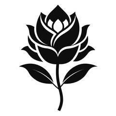 Eternal Bloom vector clean black silhouette design white background